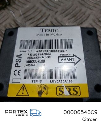 00006546C9 - Блок керування Airbag Citroen C3 Pluriel 2010