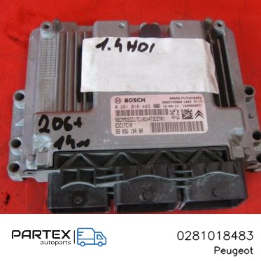 0281018483 - Блок керування двигуном Peugeot 206+ 2014