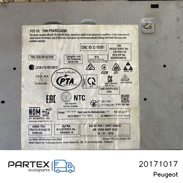 20171017 - Панель радіо мультимедіа Peugeot 2008 I 2017