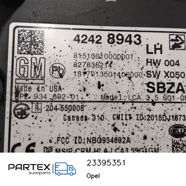 23395351 - Радар датчик дістронік Opel Ampera- E 2017