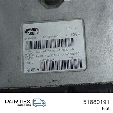 51880191 - Блок керування двигуном ECU Fiat Panda II 2005