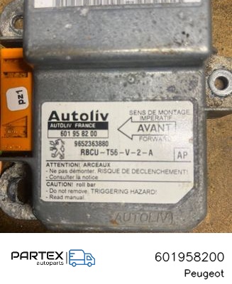 601958200 - Блок керування Airbag Peugeot 307 CC 2003