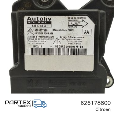 626178800 - Блок керування подушками безпеки Airbag Citroen C3 Pluriel 2014