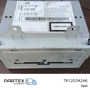 7612034246 - Панель радіо мультимедіа Opel Astra J 2013