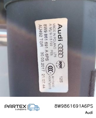 8W9861691A6PS - Полиця багажника шторка Audi A4 S4 B9 2016