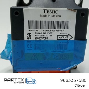 9663357580 - Блок керування Airbag Citroen C3 Pluriel 2008