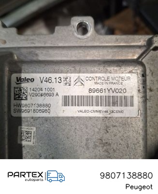 9807138880 - Блок керування двигуном Peugeot 108 2015