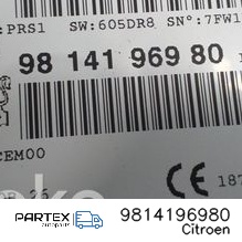 9814196980 - Панель радіо мультимедіа Peugeot 208 2018